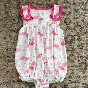 The Smocked Flamingo Flamingo Bubble- Size 2T